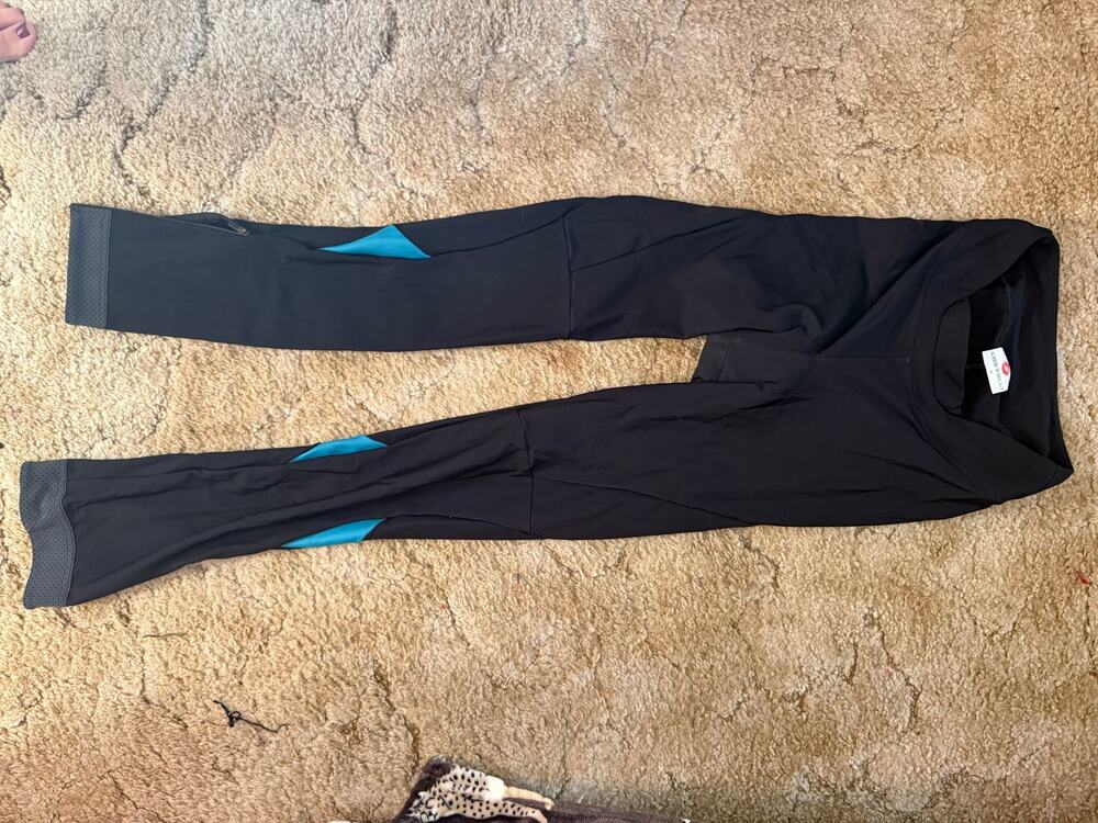Castelli Women’s Padded Thermal Cycling Tights Black Blue Size Medium